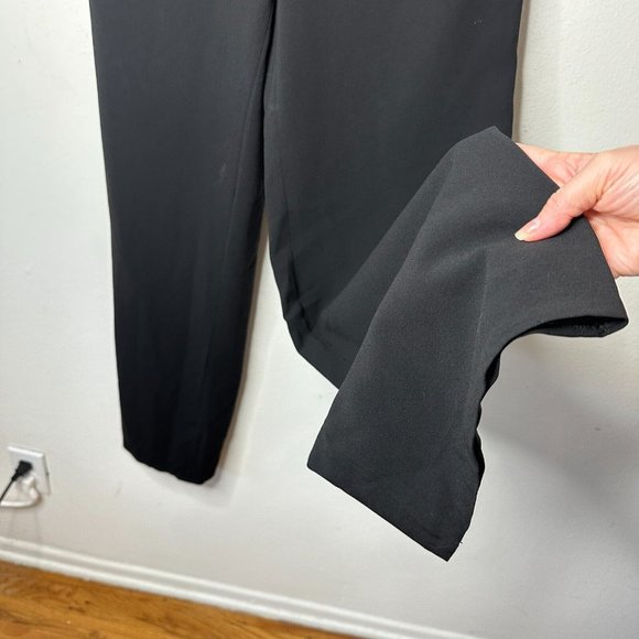 Aritzia Babaton Black Wide Leg FLowy Pants Palazzo Trouser Side Zip Wide Leg 4 - Picture 4 of 16